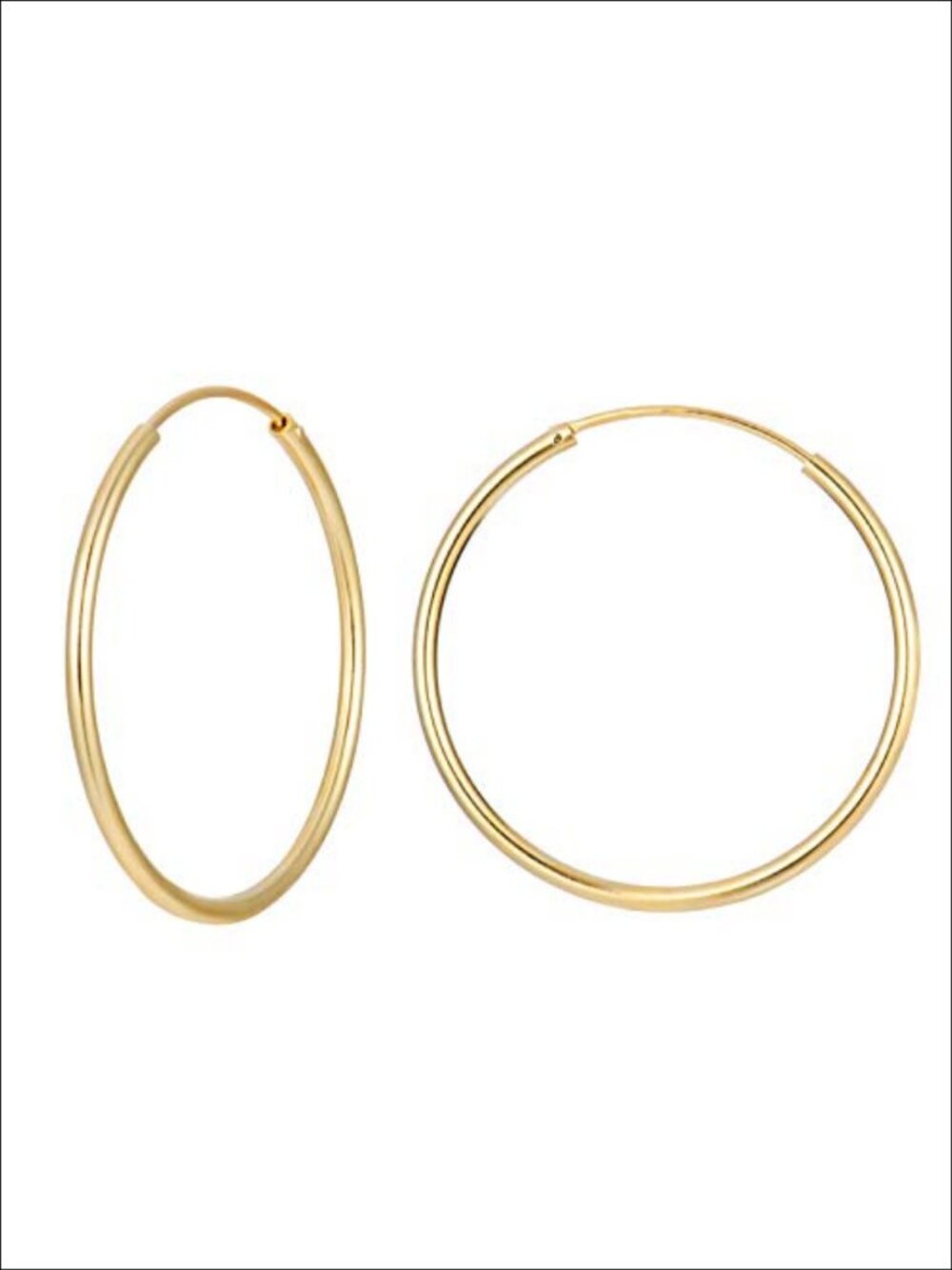 Thin Gold Hoops 1.2mm Sterling Silver Large Hoop Earrings Minimalist